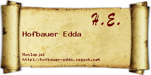 Hofbauer Edda névjegykártya